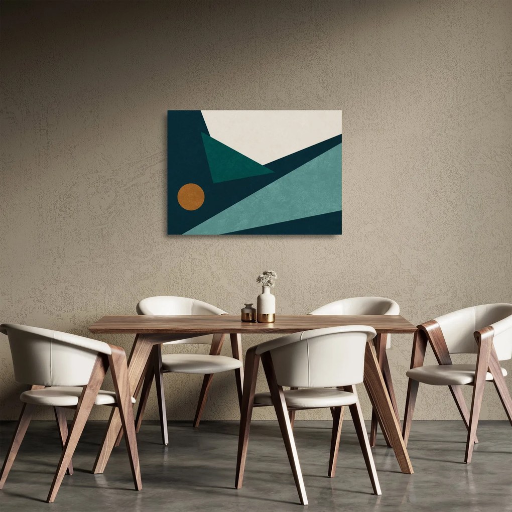 Kép - Kubista absztrakció (üvegen) (70x50 cm)