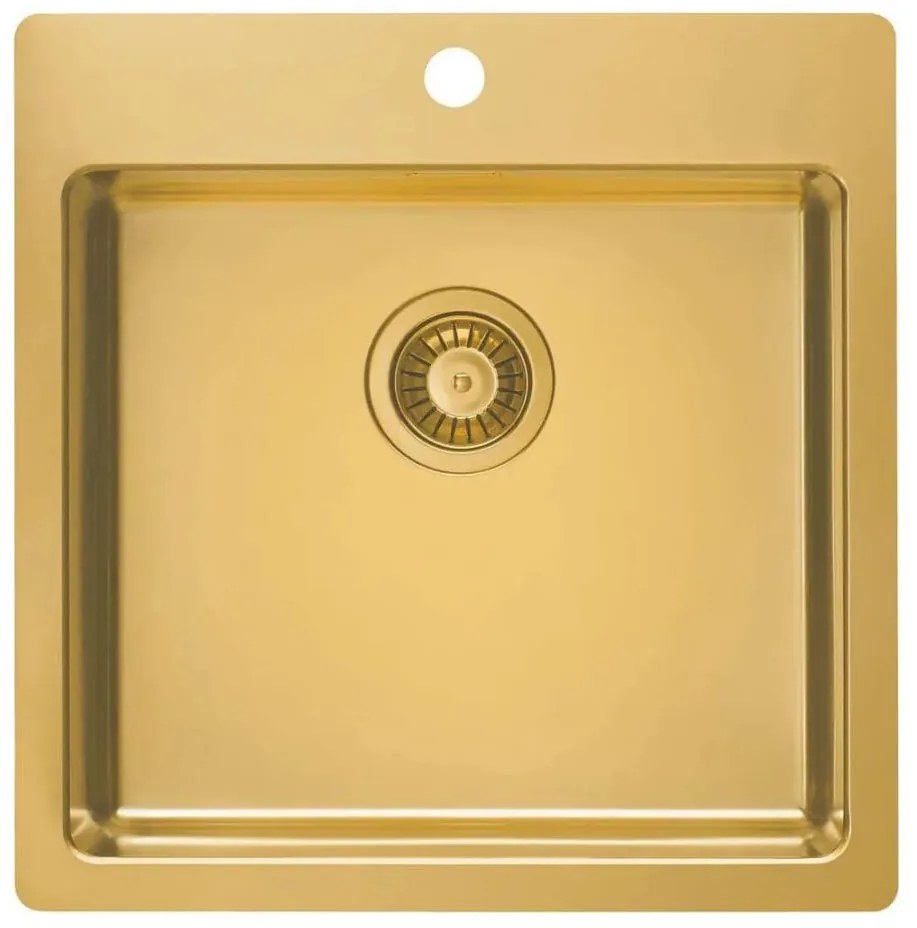 ALVEUS 1107052 - Mosogató PURE 52,5x51,5 cm rozsdamentes/bronz