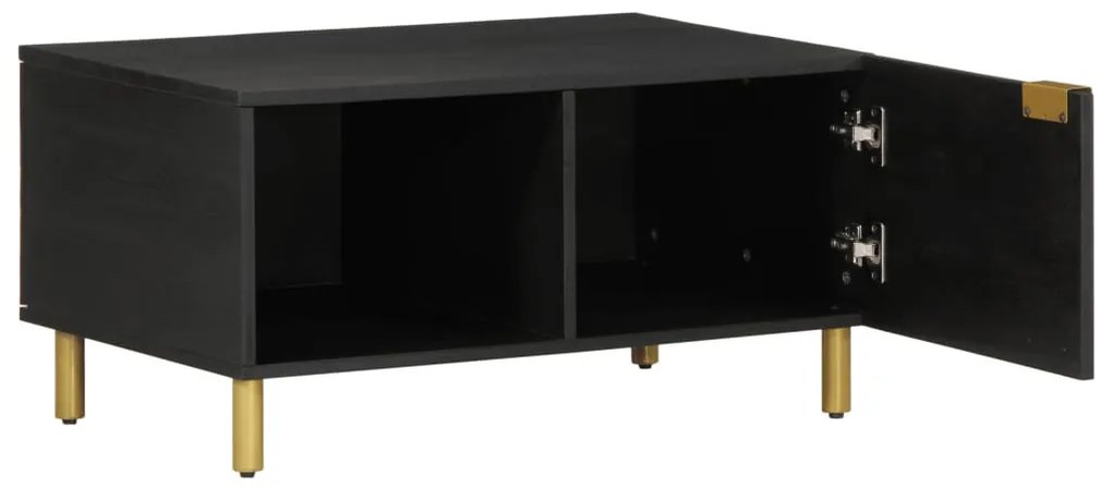 fekete szerelt fa dohányzóasztal 80 x 50 x 40 cm