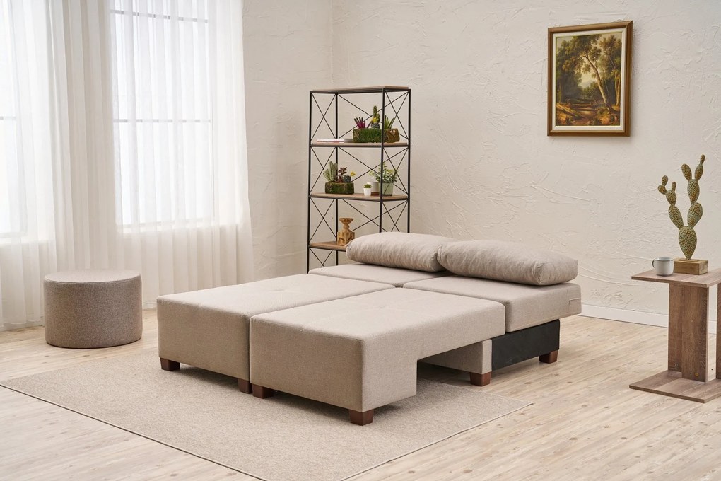 3 személyes kanapéágy Perenna Linen - Krém