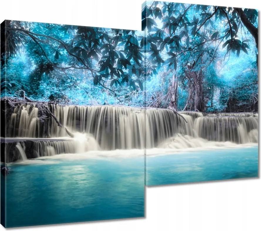 Vászonkép 80x70 Kék vízesés