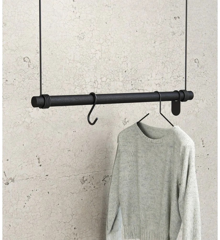 Fekete tölgyfa fali fogas 80 cm Swing M – LIND DNA