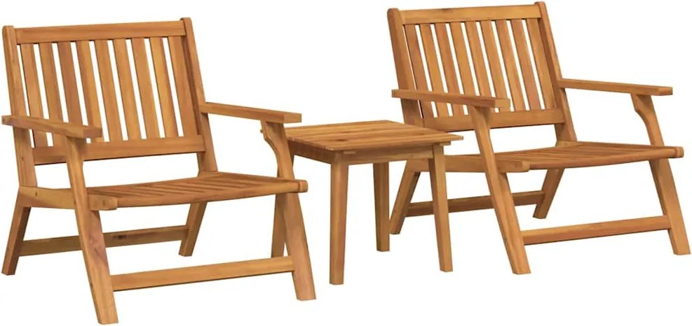 vidaXL Kerti Szék 3 pcs Barna Tömör Akácfa