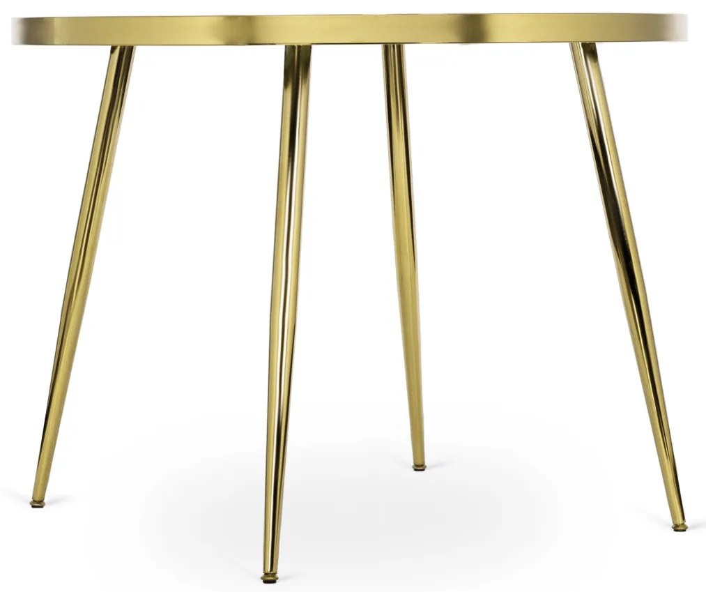 Fekete Márvány/Arany Színű Étkezőasztal. TINGA 100 cm