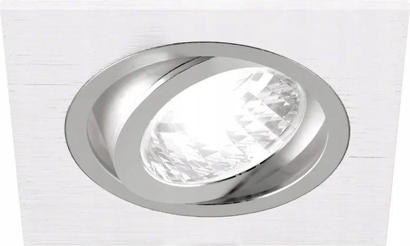 Négyzet alakú lámpatest Alum D White/chrome