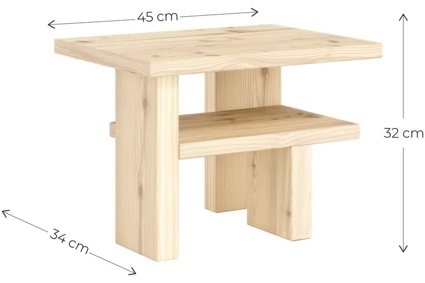 Borovi fenyő tárolóasztal 34x45 cm Japan – Karup Design