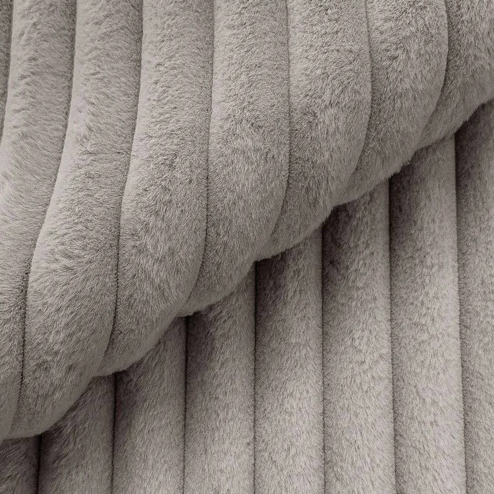 Világosszürke kordbársony sarokkanapé (bal oldali-U alakú) Justin – Ropez