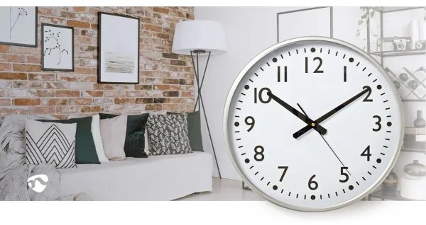 Nedis CLWA016PC38AL - Fali óra, átmérő 38 cm, 1xAA, fehér