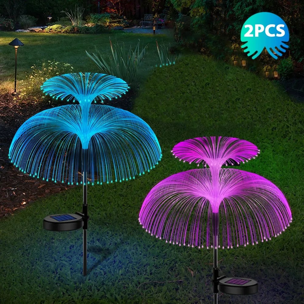 2DB Napelemes Kerti Lámpa Rgb Led Medúza Szett Napelemes Lámpa Szett