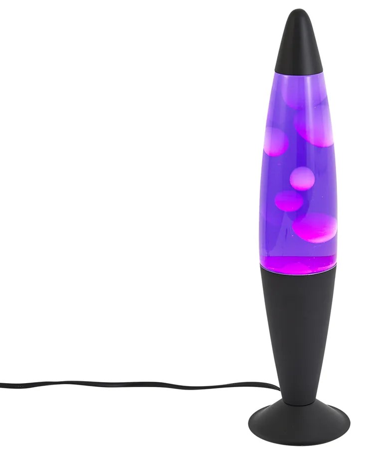 Láva lámpa lila színben, fehér viasszal, LED-del - Molten Lava