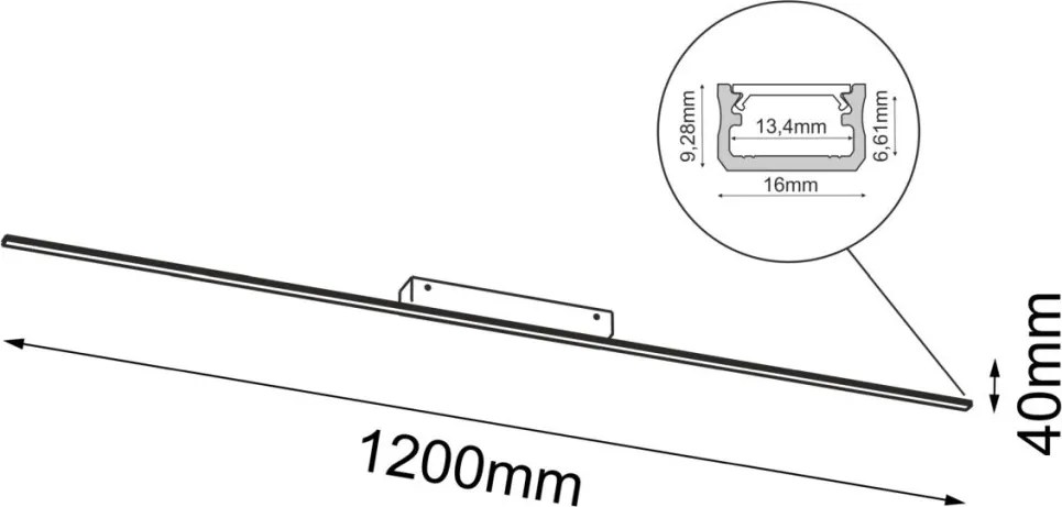 ANTIGO 1289 SLIM Modern LED Mennyezeti Lámpa Fekete LED IP20