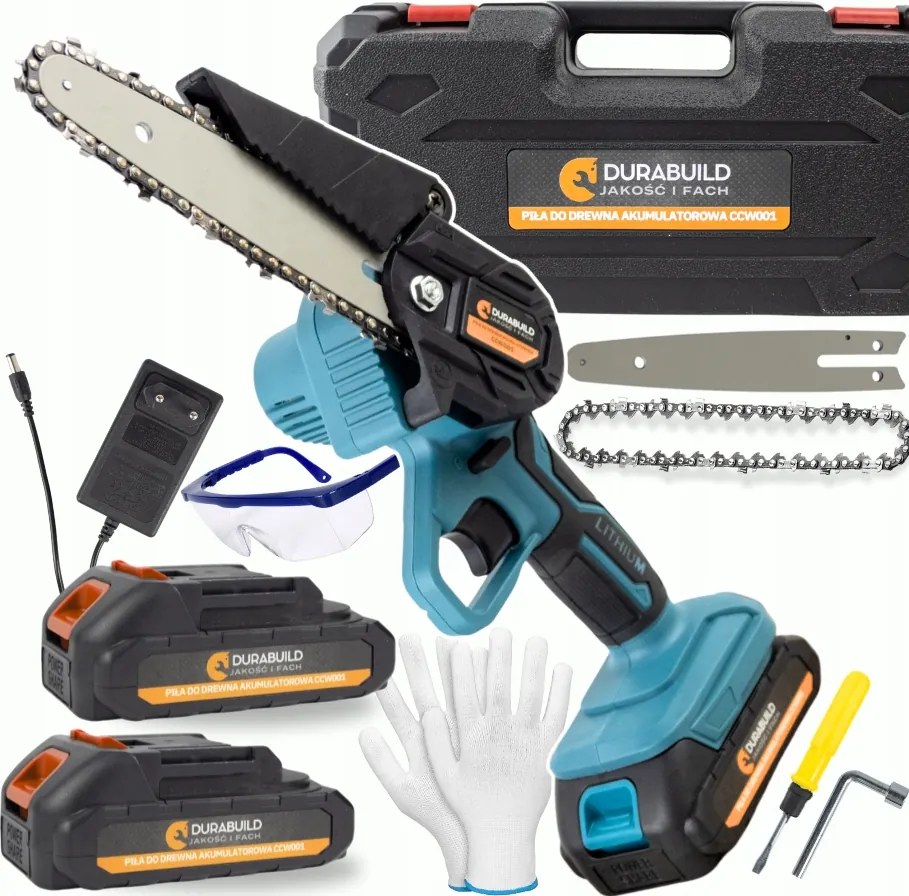 Mini Akkus Láncfűrész Ágvágó 6" Kerti Láncfűrész Szett