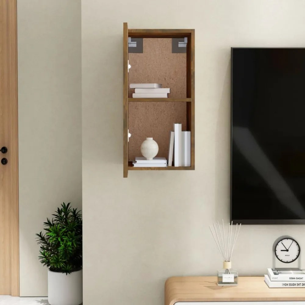 füstös tölgy színű szerelt fa TV-szekrény 30,5 x 30 x 60 cm