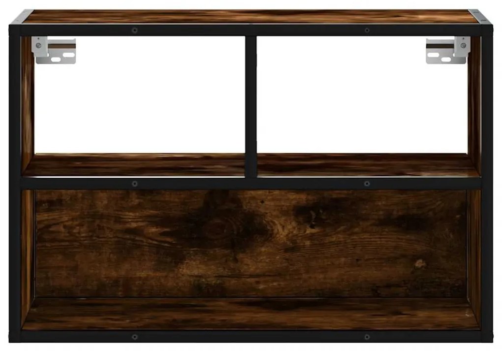 füstös tölgy színű szerelt fa és fém TV-szekrény 60x31x39,5 cm