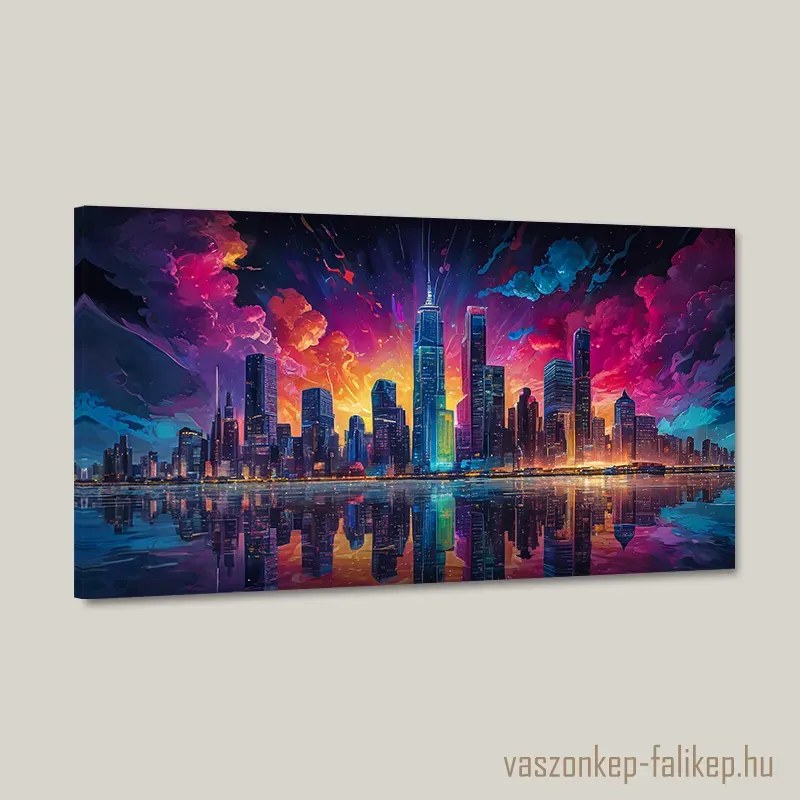 Neoncity – Városi éjszaka | Modern prémium falikép 60x34 cm