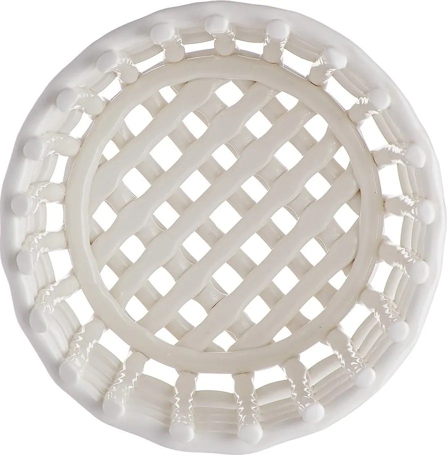 CRAFT kerámia kosár, krémszín Ø16cm