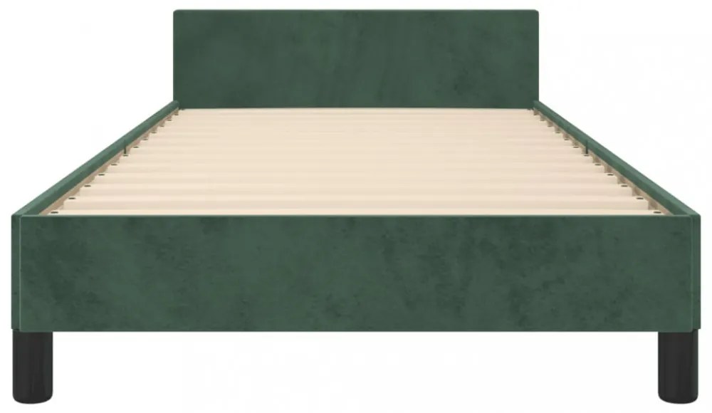sötétzöld bársony ágykeret matrac nélkül 100x200 cm