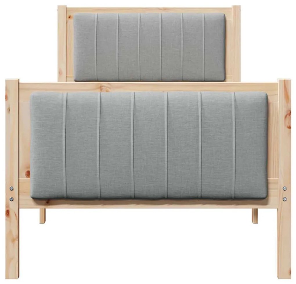 Ágykeret Barna és világosszürke 80 x 200 cm Tömör fenyőfa