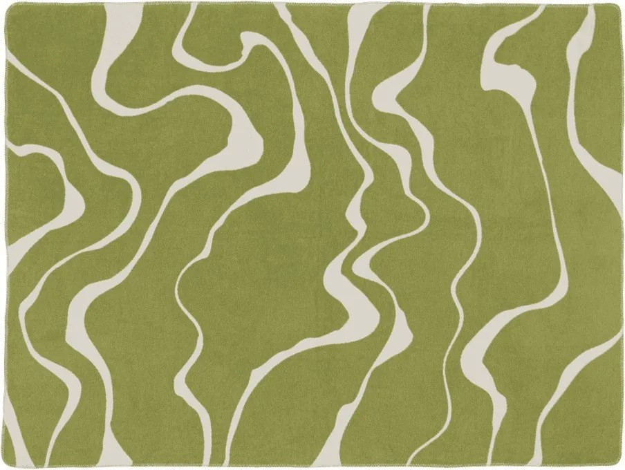 Zöld-krémszínű takaró 150x200 cm Felu – noo.ma