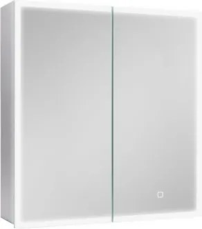 Tükrösszekrény világítással SAT 65x70 cm fém alumínium SATZGALED6570AL