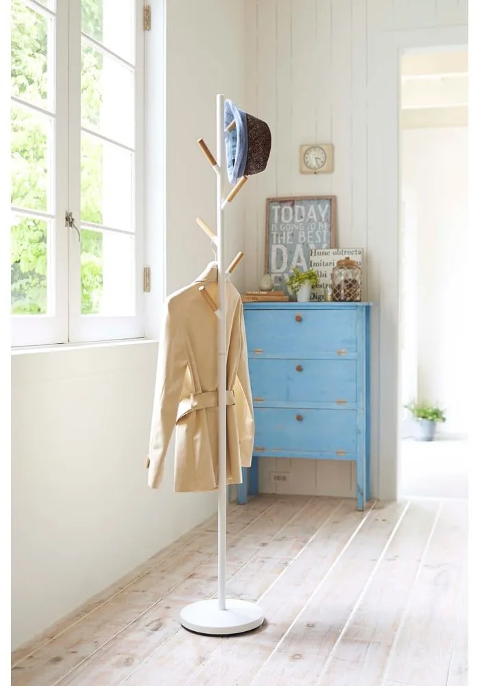Plain Pole Hanger fehér állófogas bükkfa részletekkel - YAMAZAKI