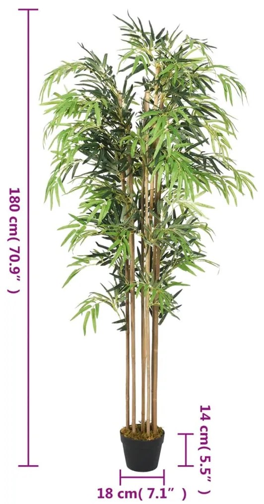 zöld mű bambuszfa 1605 levéllel 180 cm