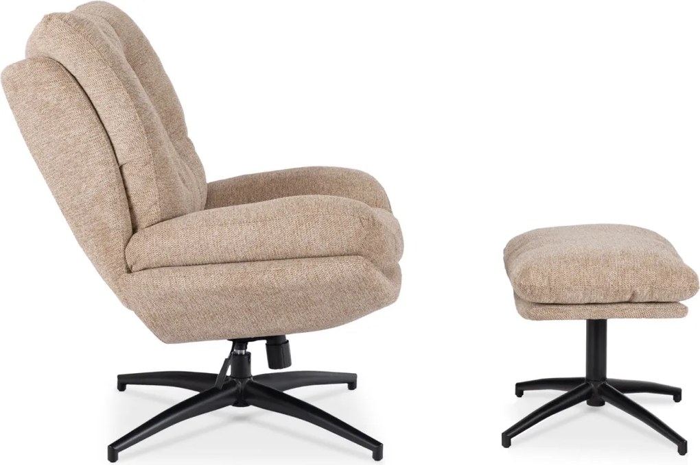 Forgó pihenőfotel lábtartóval bézs, FREMONT