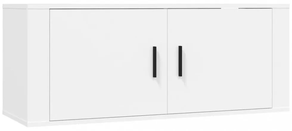 2 db fehér falra szerelhető TV-szekrény 100 x 34,5 x 40 cm