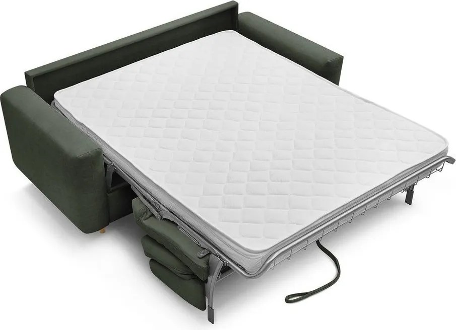 Zöld kinyitható kanapé mindennapos alvásra 220 cm Cocoone – Bobochic Paris