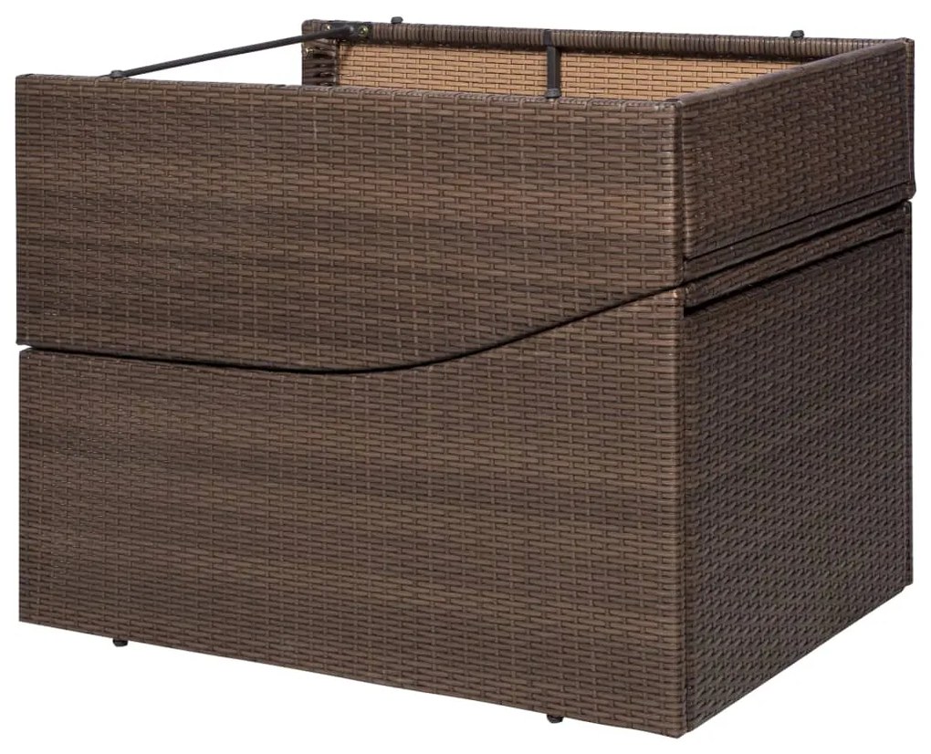 Barna polyrattan napozóágy párnával