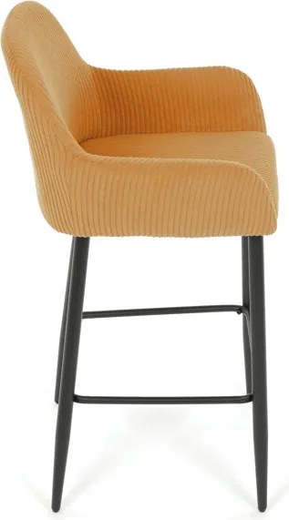 Barová židle, žlutá, látka,AUB-V4009 YEL6