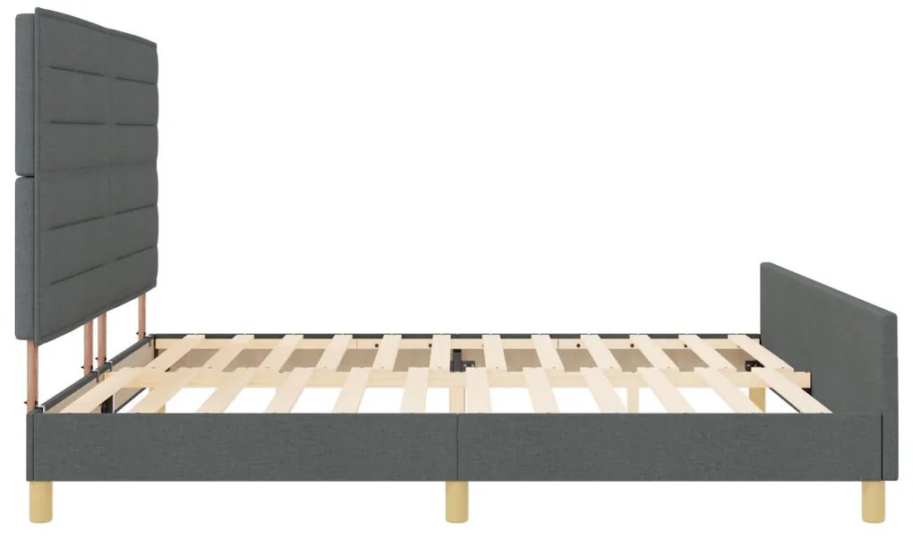 Sötétszürke Szövet Ágykeret 200x200 cm
