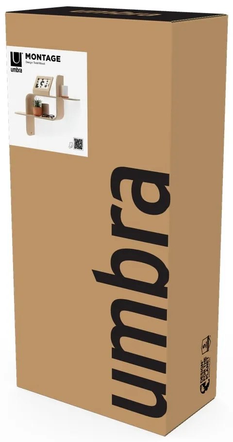 Natúr színű többszintes kaucsukfa fali polc Montage – Umbra