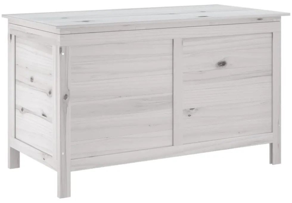 fehér tömör fenyőfa kerti tárolóláda 99 x 49,5 x 58,5 cm