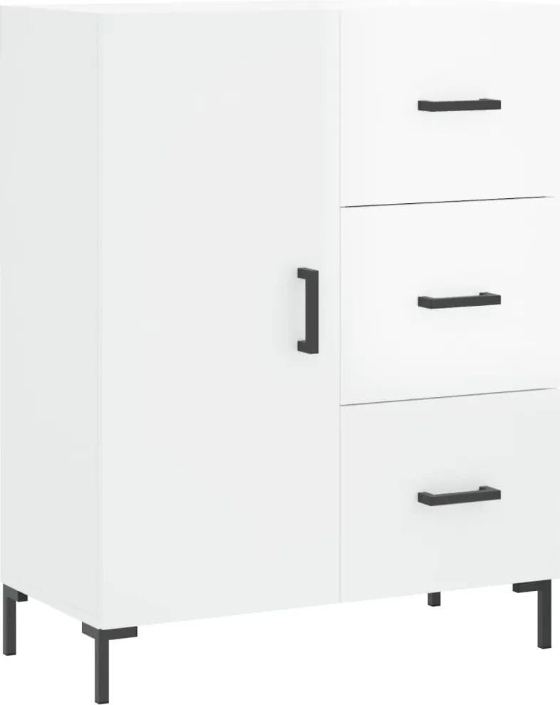 vidaXL magasfényű fehér szerelt fa tálalószekrény 69,5 x 34 x 90 cm