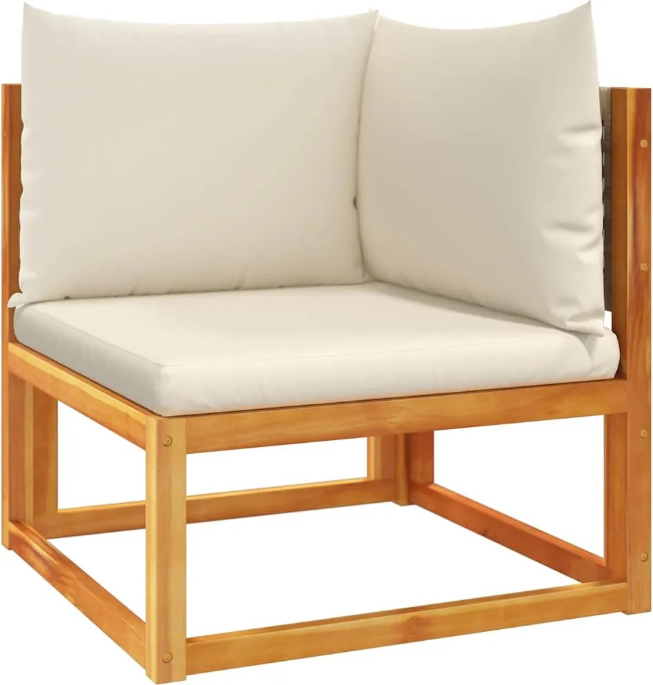 vidaXL kerti sarokkanapé párnákkal akácfa és rattan