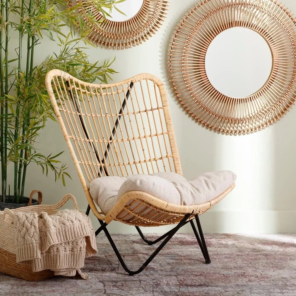 Natúr színű szőtt fotel – Ixia