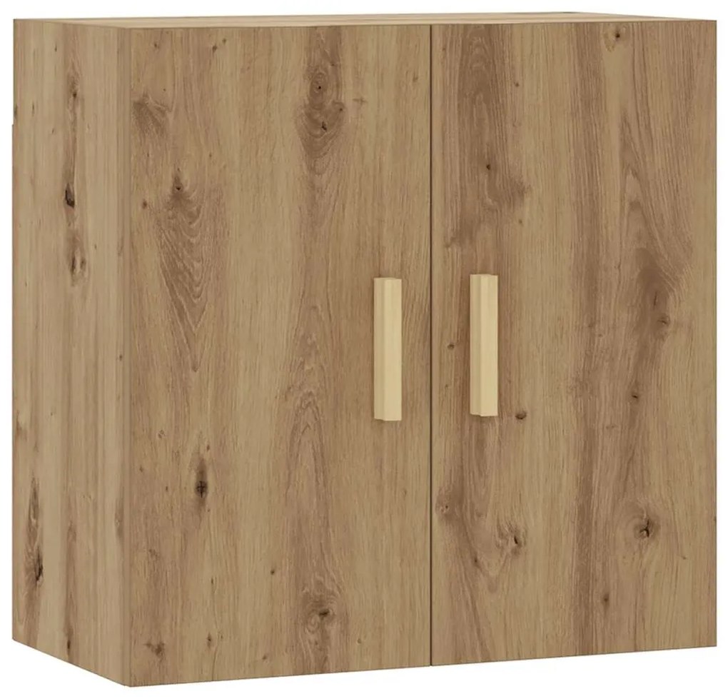 kézműves tölgy színű szerelt fa faliszekrény 60 x 31 x 60 cm