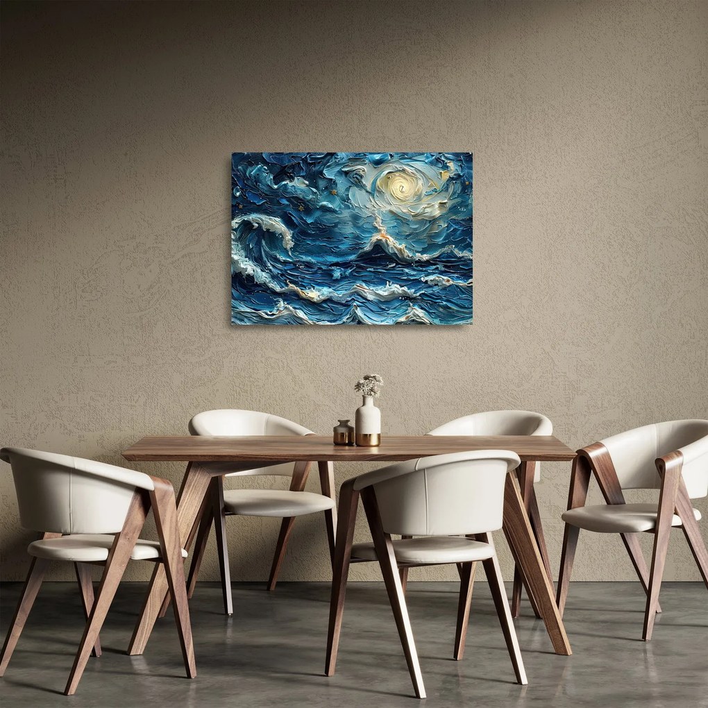 Üveg kép - Az ég és a tenger festése (70x50 cm)