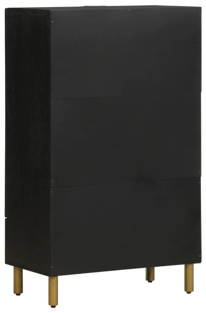 fekete szerelt fa magasszekrény 60 x 33 x 100 cm