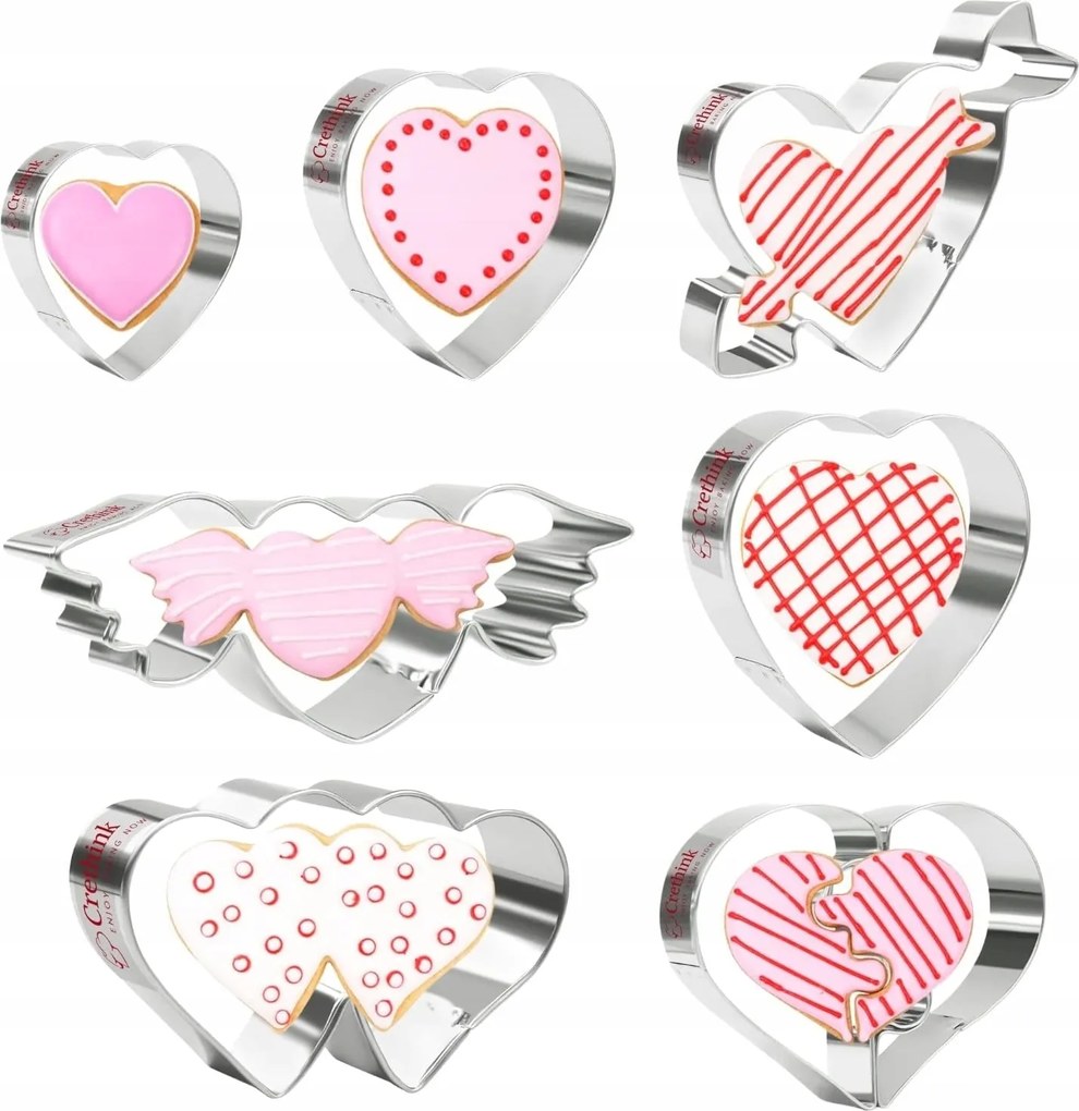 Formák Valentin-napi keksz lyukasztó szett 8db-os szív Valentin-nap