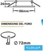 UNIVERSO Süllyesztett lámpatest 1xPAR16 foglalat nélkül IP20 Króm/Arany D86x26mm Kivágás:D72mm