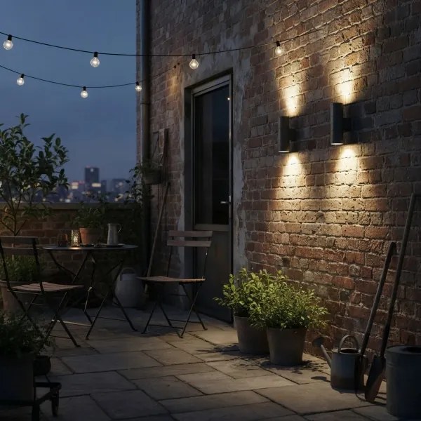 Ideal Lux - Kültéri fali lámpa GUN 2xGU10/35W/230V IP44 antracit