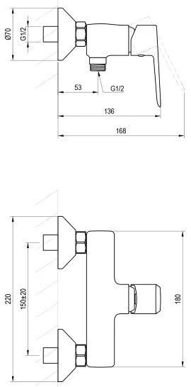 Ravak X070474 - LIFE zuhanycsaptelep, fényes króm