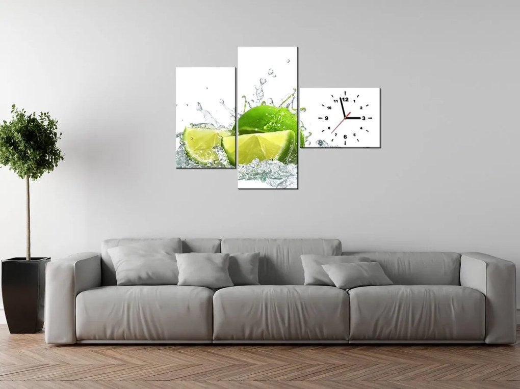 Gario Órás falikép Zöld lime - 3 részes Méret: 90 x 70 cm