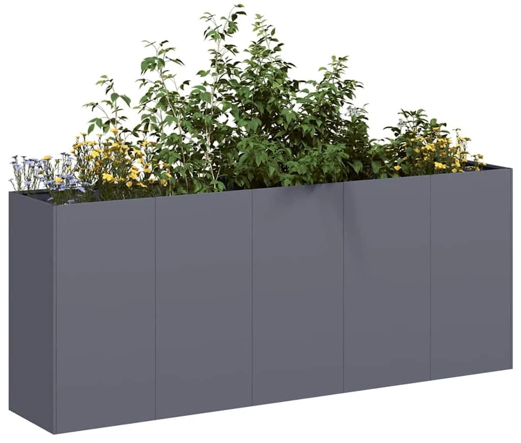 vidaXL növénytartó antracitszürke 200x40x80 cm hidegen hengerelt acél