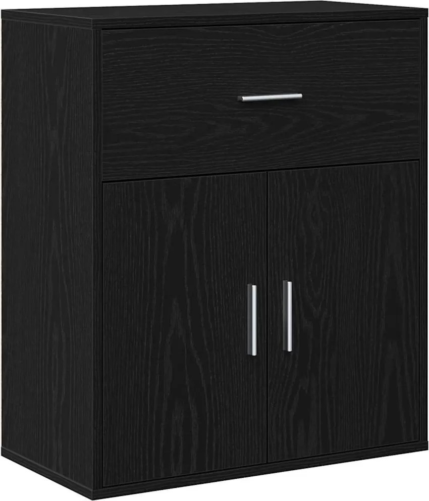 vidaXL Széf fiókkal Fekete tölgy 60 x 31 x 70 cm Faanyag