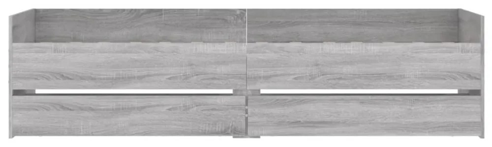 szürke sonoma tölgy színű műfa ágykeret fiókokkal 100 x 200 cm
