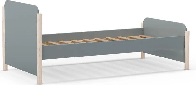 Szürkészöld borovi fenyő gyerekágy ágyráccsal 90x190 cm Enola – Marckeric