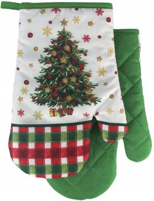 Konyhai kesztyű mágnessel Karácsonyi Zöld karácsonyfa 2 db